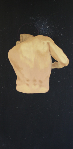 image Dalila Dalléas Bouzar - Atlantique noir - triptyque, panneau latéral droit, 170x70 cm, huile sur toile, 2018 - Courtesy galerie Cécile Fakhoury