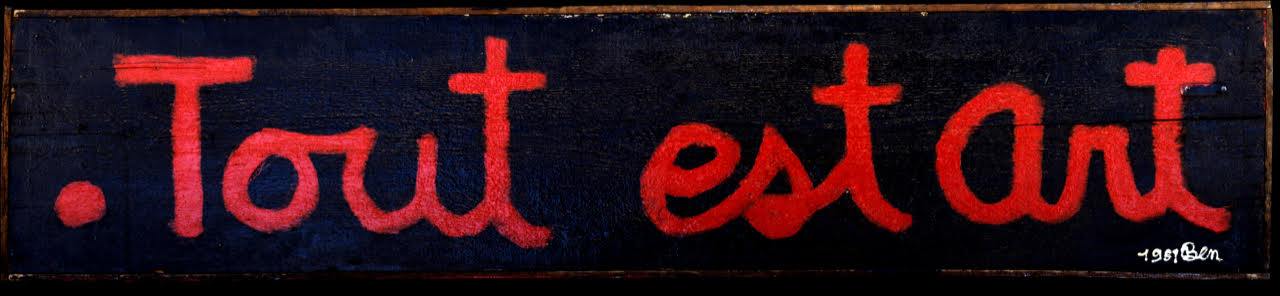 image TOUT EST ART, 1961 - Acrylique sur bois - Signée et datée en bas à droite - 33,5 x 162 cm