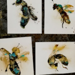 Thumbnail of http://Les%20abeilles%20de%20Lionel%20Sabatté.%20Oxydation%20de%20poudres%20métalliques%20sur%20papier,%202022%20©%20Harry%20Kampianne
