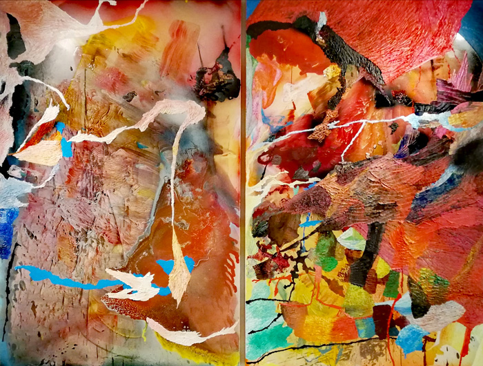 image Olympe-Racana-Weiler,-The-Road,-Diptyque,-2022,-230x300-cm,-technique-mixte-sur-lin,-©Harry-Kampianne-LD