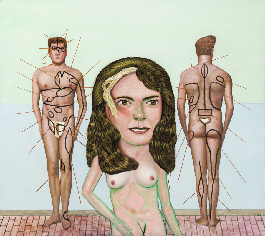 image PAT ANDREA_Sources de douleurs_Huile et caséine sur toile_160x180_2018