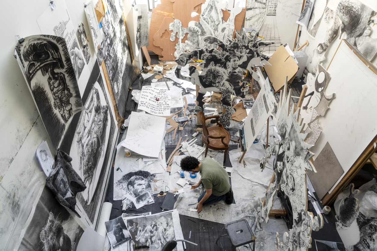 image Jérôme-Zonder-atelier-2©Marc-Domage,-Courtesy-Galerie-Nathalie-Obadia