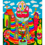 Thumbnail of http://Robin%20Nõgisto,%20Catholic%20Cat%20and%20the%20Holy%20Church%20of%20MilkAcrylic%20on%20canvas60%20x%2070%20cm2024