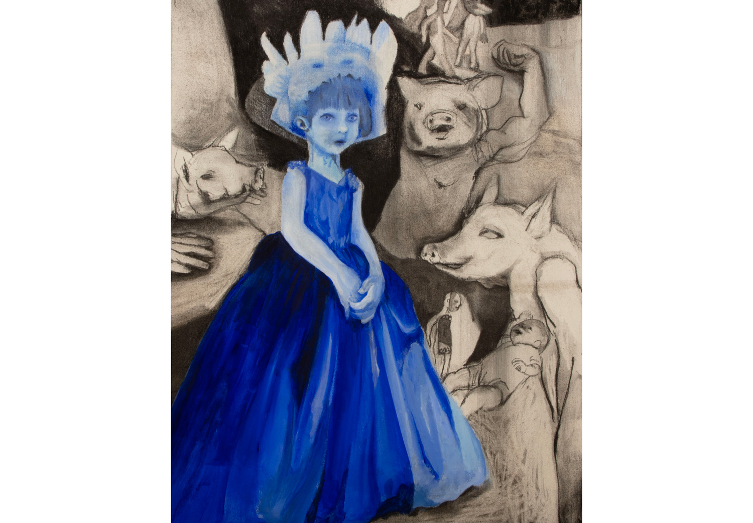 image Zahra-Zeinali,-Masques,-2024,-Technique-mixte-sur-toile,-70x50cm