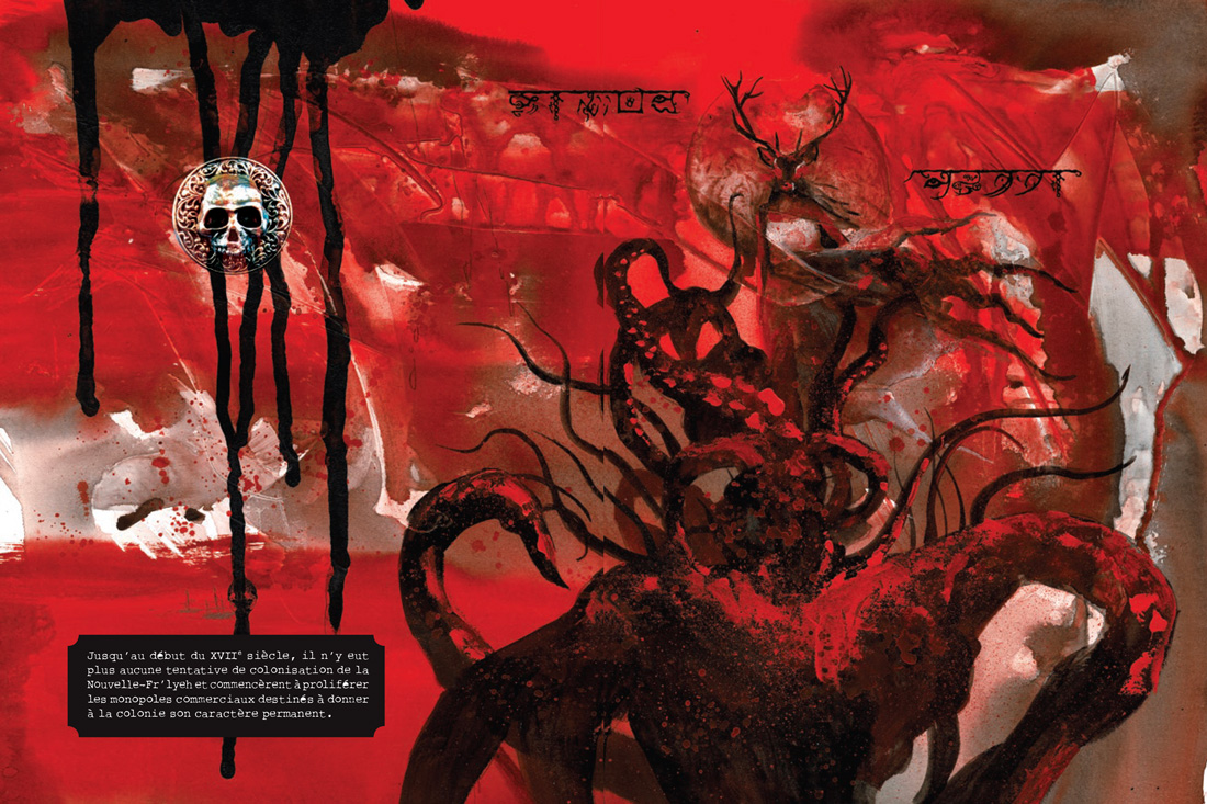 image La-Cité-oblique,-aquarelle-sur-papier,-planches-28-29,-33,87-cm-x-50,8-cm,-scénario-Ariane-Gélinas,-éditions-Alto,-2022